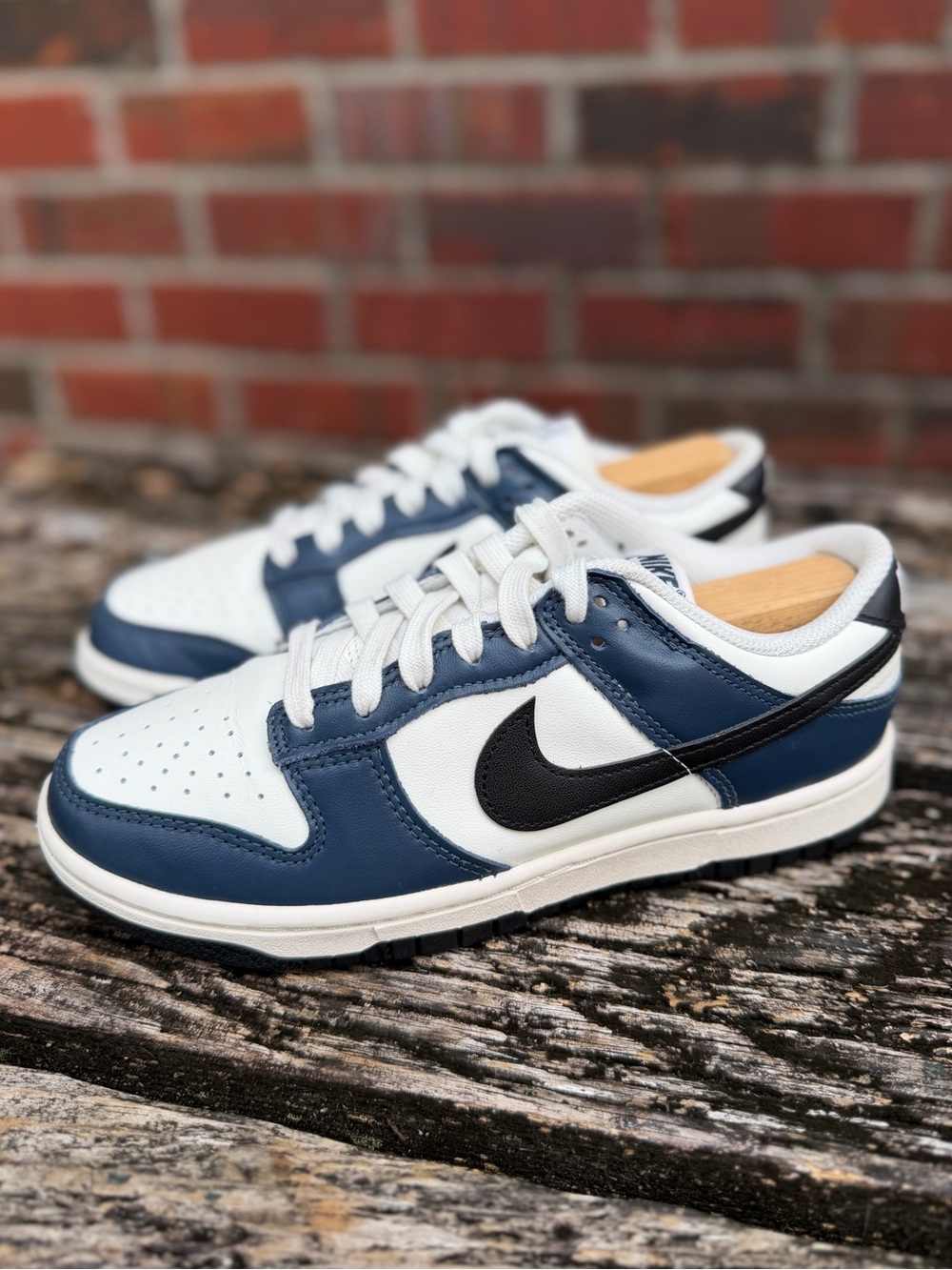 Nike Dunk Low 'Armory Navy Blue Black Sail' Women’s Sz 7 Leather Sneakers X3 - Picture 9 of 15